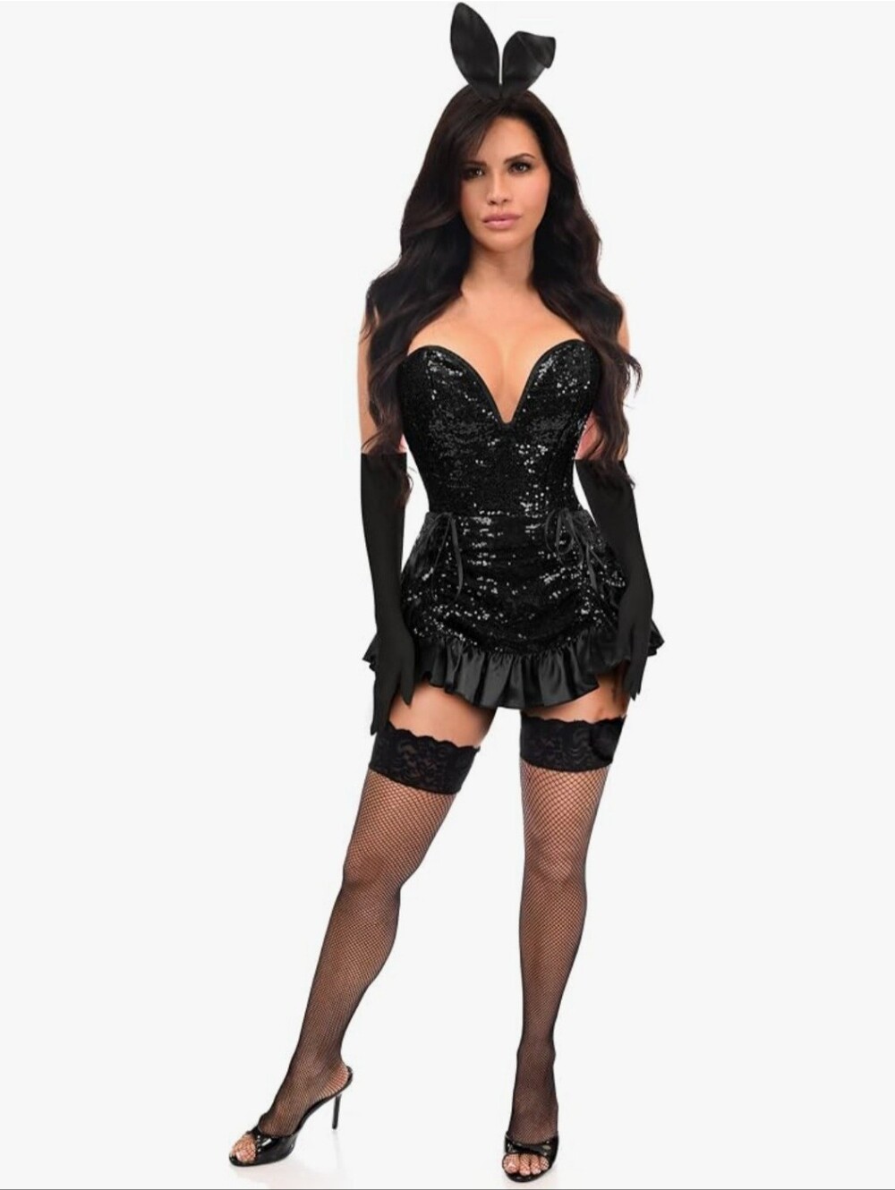 Premium Sequin Bunny Corset Costume